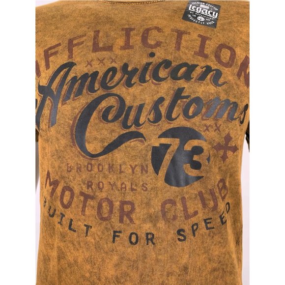 AFFLICTION Men's T-Shirt S/S BROOKLYN Tee Black La - Picture 6 of 10